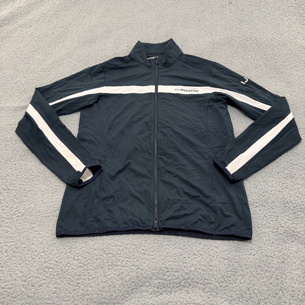 J.Lindeberg Jarvis Mid Layer Jacket Mens Size M Navy Blue Full Zip Golf